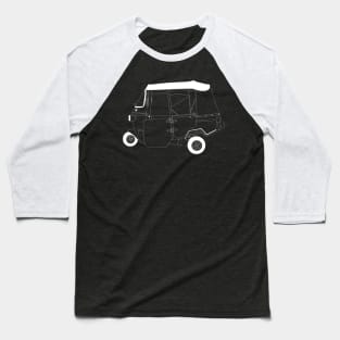 Bajaj Auto Rickshaw White Outline Baseball T-Shirt